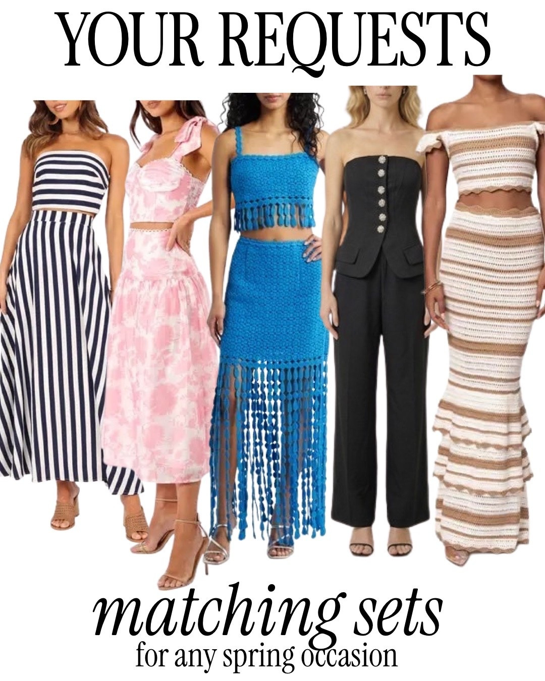 Matching sets for any spring event or occasion. Also great for beach vacations 

#LTKWedding #LTKSeasonal #LTKPetite