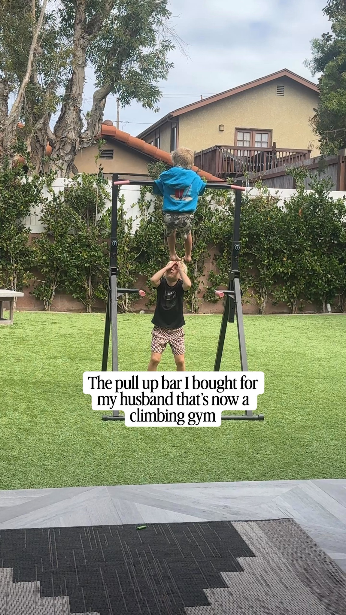 This fold up pull-up bar has been basically like a playground for my boys, but also serves as a workout pull a bar for my husband. It folds up and lays flat, which is nice for storage.

#SummerFun #BackyardToys #Kids #Pull-upBar #WorkoutEquipment #GymEquipment

#LTKActive #LTKKids