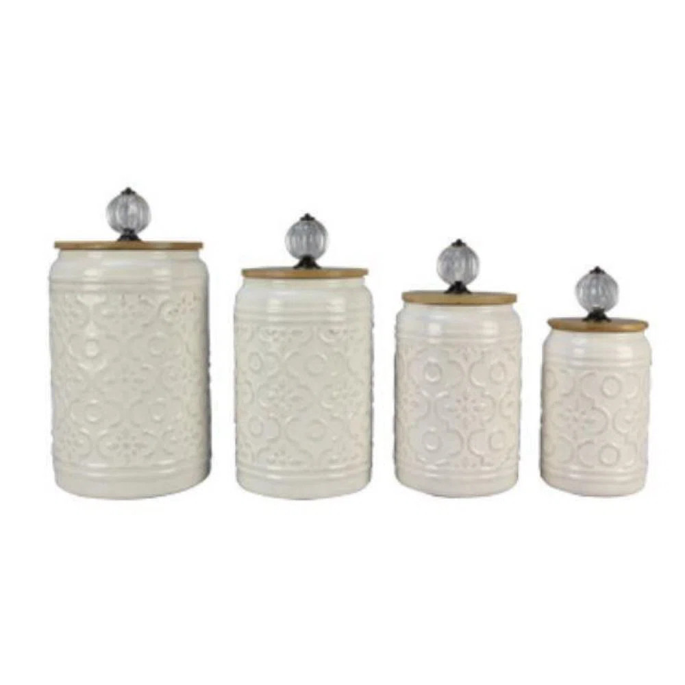 Ceramic 4 Pc Canister Set (Set of 4) | Wayfair North America