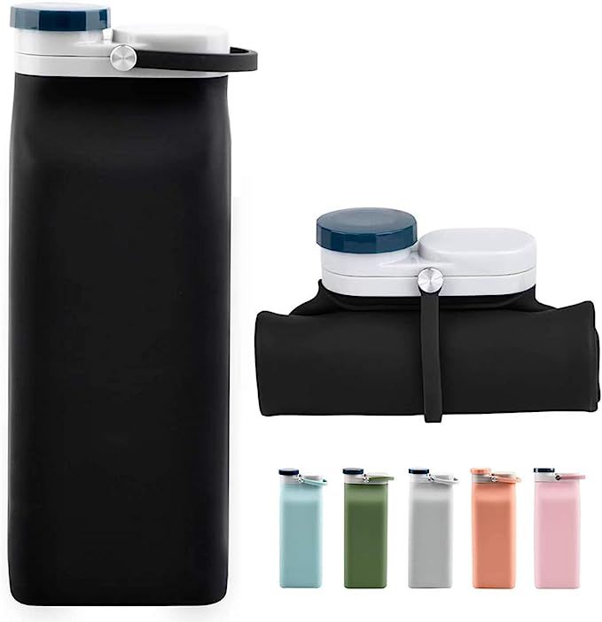 E-Senior Collapsible Water Bottle BPA Free - Foldable Water Bottle for Travel Sports Bottles with... | Amazon (US)