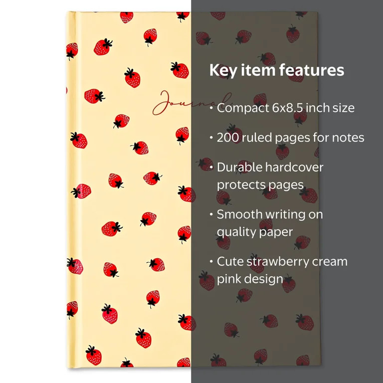 Pen+Gear Red Strawberry Journal, 6" x 8.5", 200 Ruled Pages | Walmart (US)