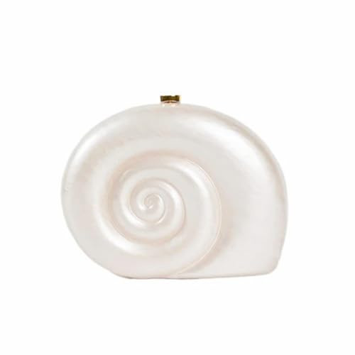WuDiaoer Women Pearl Acrylic Shell Purse Conch Acrylic Clutch Trendy Beach Purse Snail Shape Evening Handbag for Party Prom, Pearl | Amazon (US)