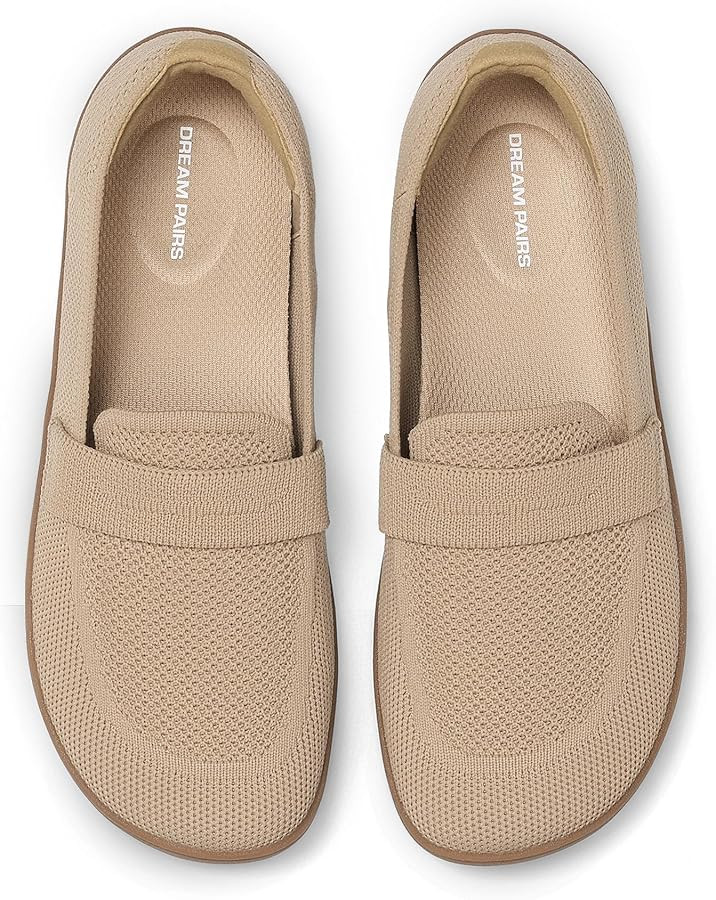 DREAM PAIRS Loafers for Women Comfortable Knit Wide Toe Barefoot Flats Arch Support Loafer Shoes ... | Amazon (US)
