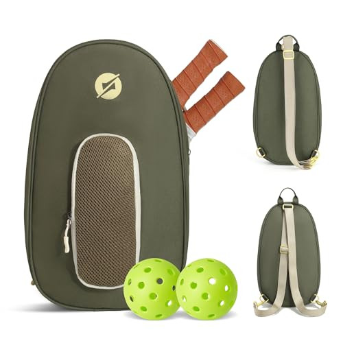 Dinkly Pickleball Bag, Pickleball Backpack for Women & Men, Cute Sling Bag for 3 Paddles, Adjustable Tennis Bag with Front Pocket & Fence Hook, Sports Equipment & Accessories | Amazon (US)