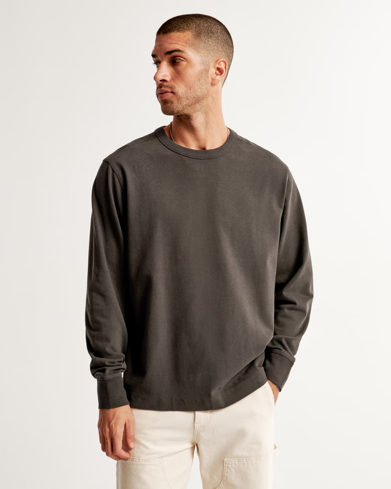Long-Sleeve Premium Heavyweight Tee | Abercrombie & Fitch (US)