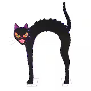 Home Accents Holiday 9.5 ft. Halloween Classics Giant-Sized Color Changing LED Black Cat Archway ... | The Home Depot
