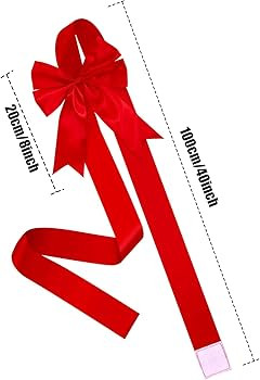 BBTO 6 Pieces Christmas Cabinet Festive Door Ribbons 8X 40 Inches Large Bow Christmas Wreath Bow ... | Amazon (US)