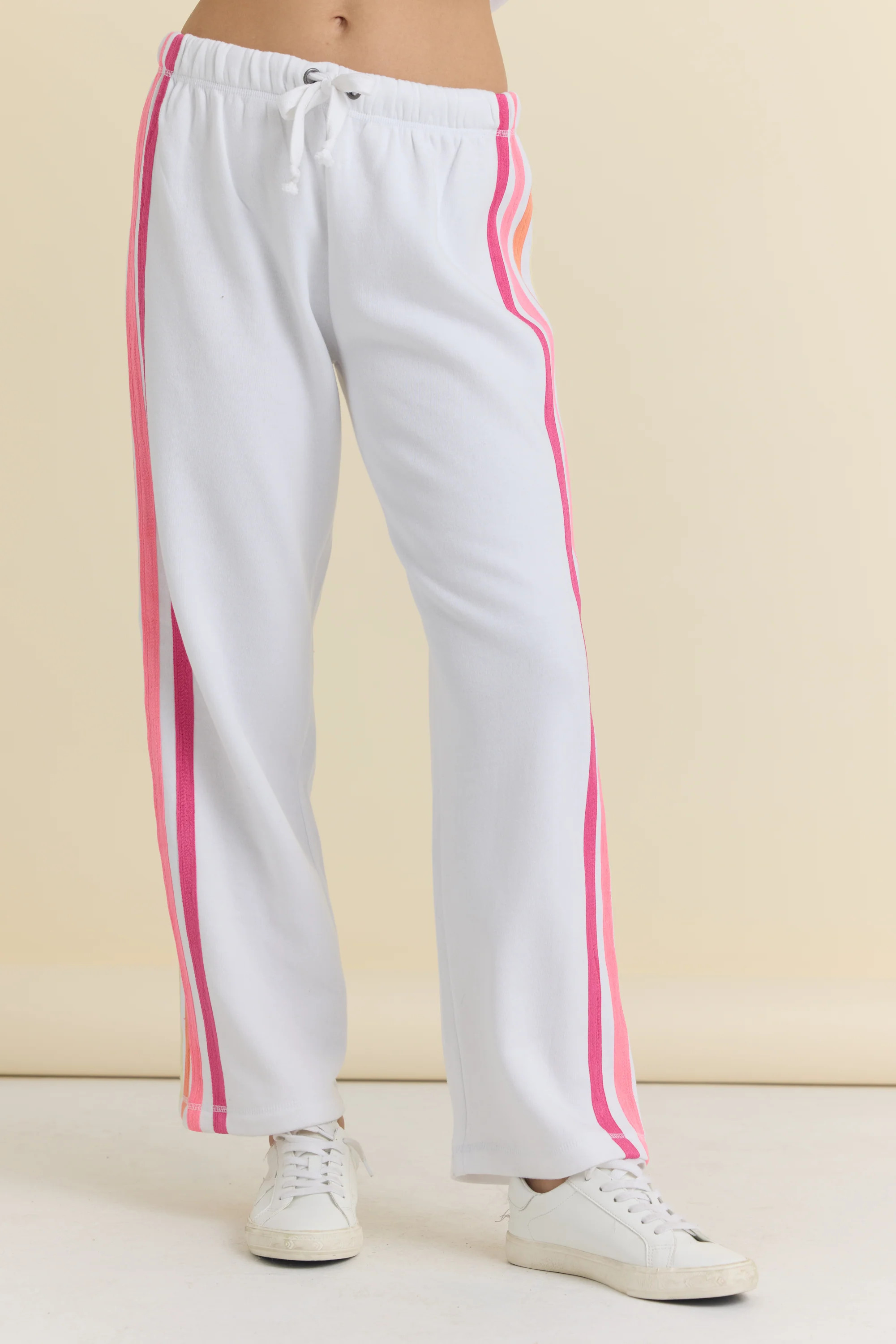 Stripe Twill Tape Fleece Wide Leg Pants | Vintage Havana