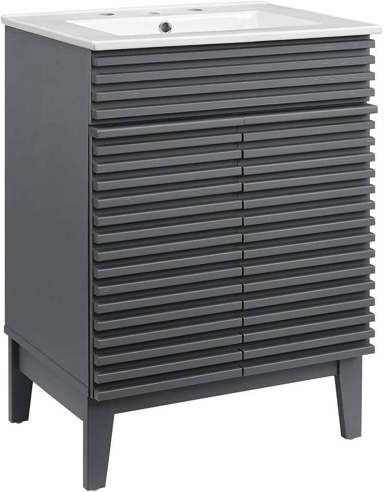 Modway Render Bathroom Vanity in Gray White | Amazon (US)