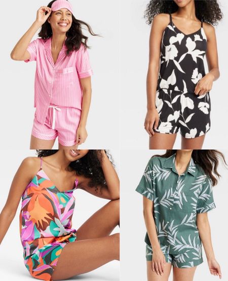 New summer pajamas for women at Target! Summer pajamas! Pajama sets at Target! Floral pajamas! Button front pajamas! Cami pajamas 