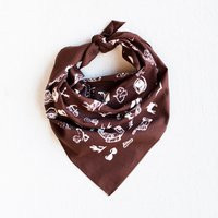 Brown Bandana For Men & Women, Fun Vintage Illustrations, Hand Screen Printed, Durable Soft | Etsy (US)