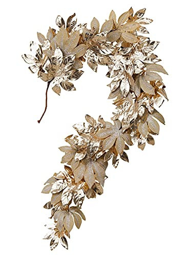Serene Spaces Living Large Gold Leaf Garland, Decorative Gold Garland for Christmas Fireplace Decor, Front Door, Stairs, Engagement Party Décor, Birthday Party, Winter Wedding, Measures 72" Long | Amazon (US)