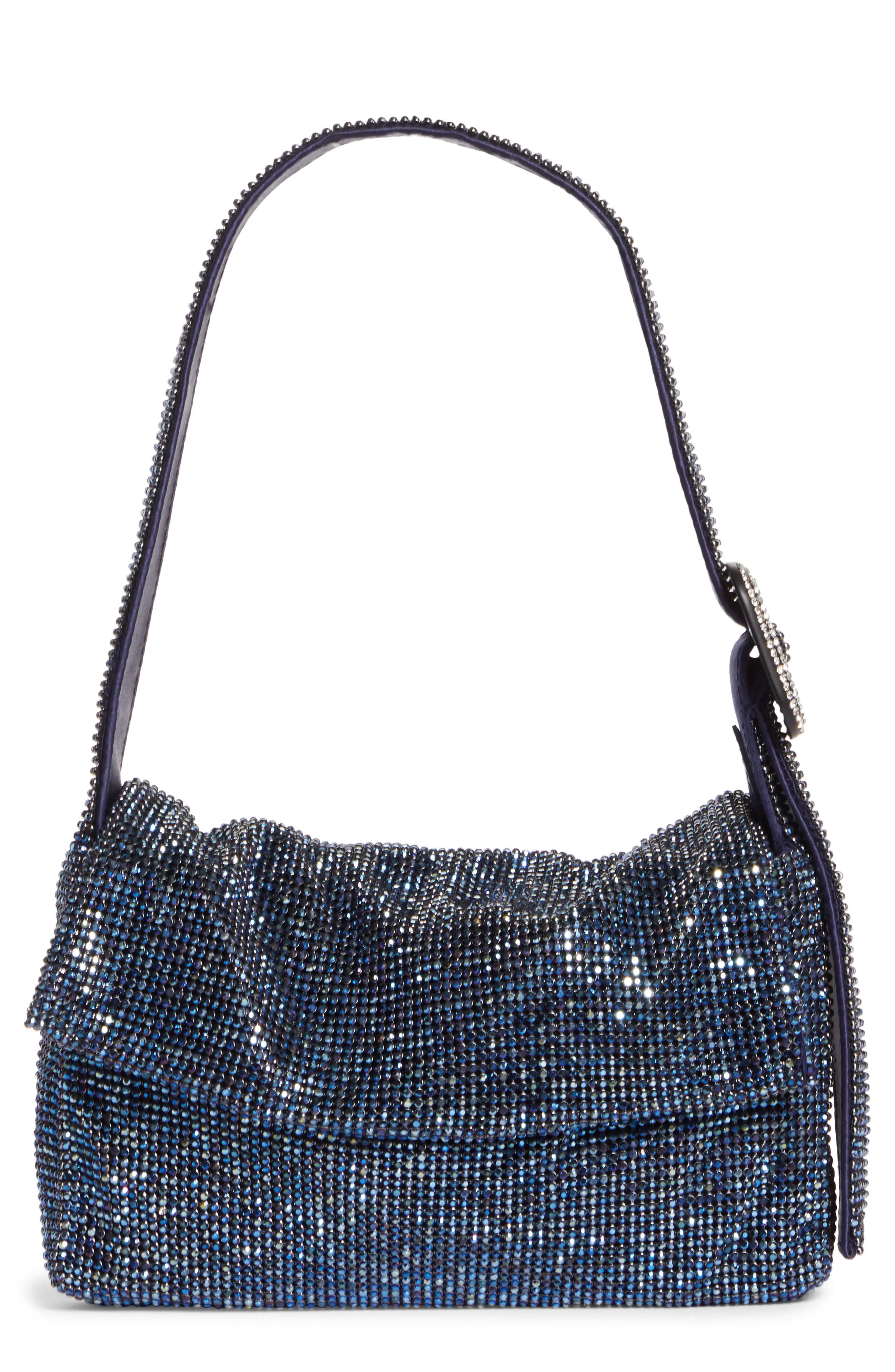 Benedetta Bruzziches Vitty Mignon Crystal Mesh Shoulder Bag in Norfolk Blue at Nordstrom | Nordstrom