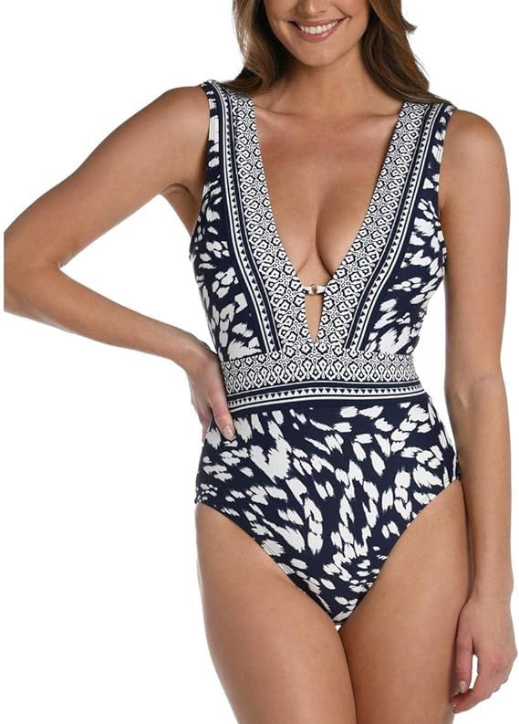 La Blanca Women's Plunge One Piece Swimsuit | Amazon (US)