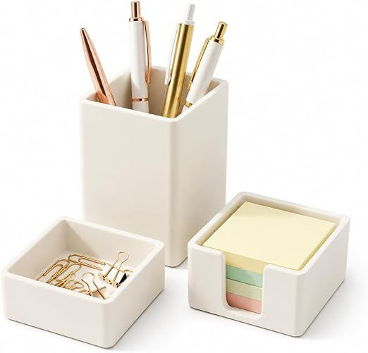 minimaliving Aesthetic Silicone Desk Organizer Set of 3,Modern Office Desk Accessories with Pen H... | Amazon (US)