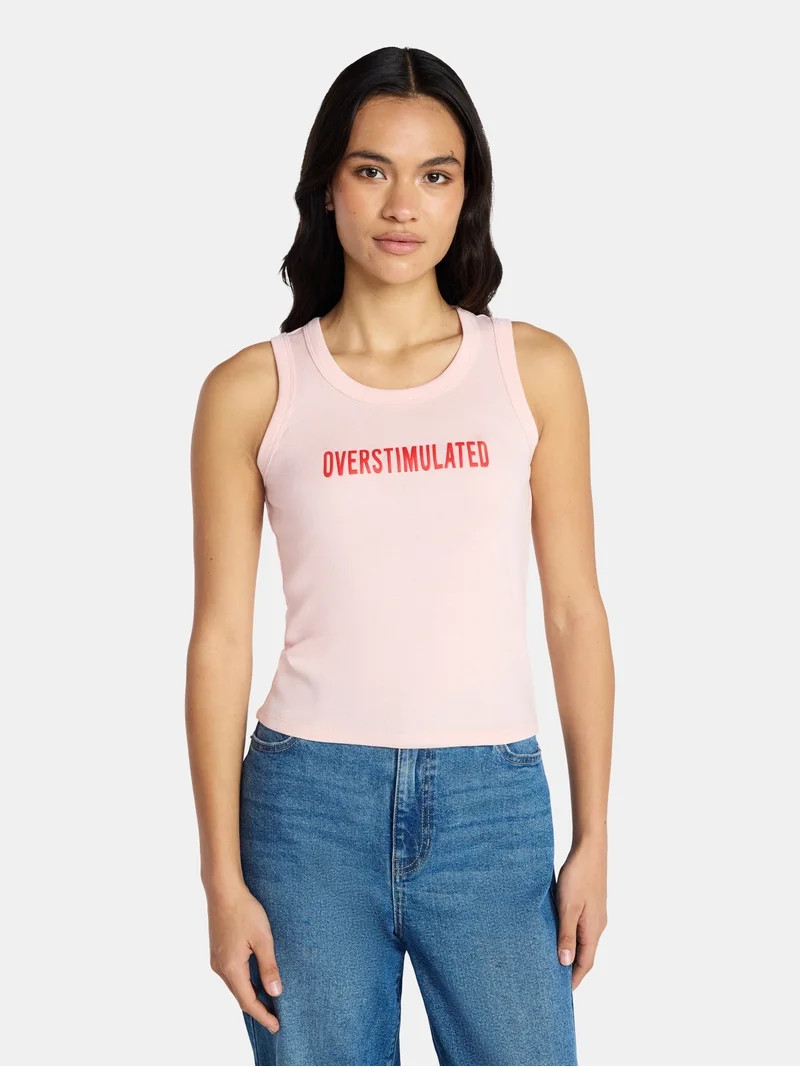 Social Edition Women's Overstimulated Graphic Tank Top, Sizes XXS-XXL | Walmart (US)