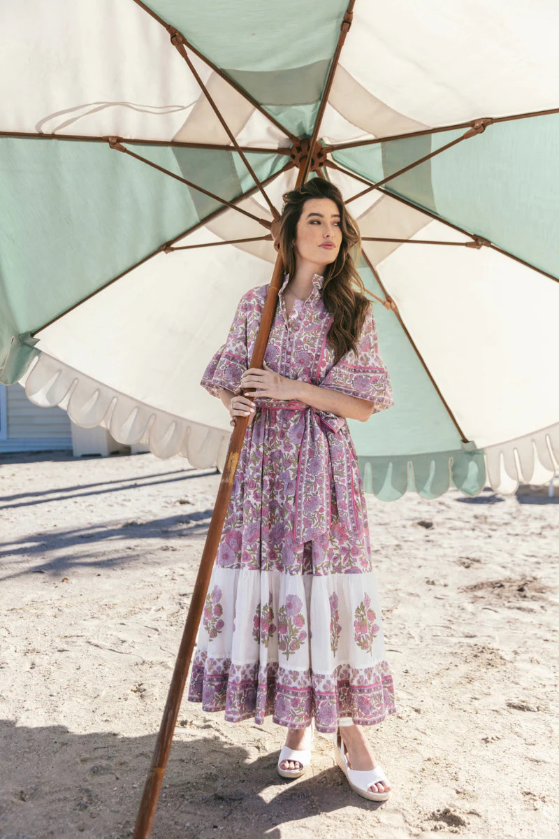 Hamilton Kaftan | Lavender/Pink Vintage Poppy | SUE SARTOR