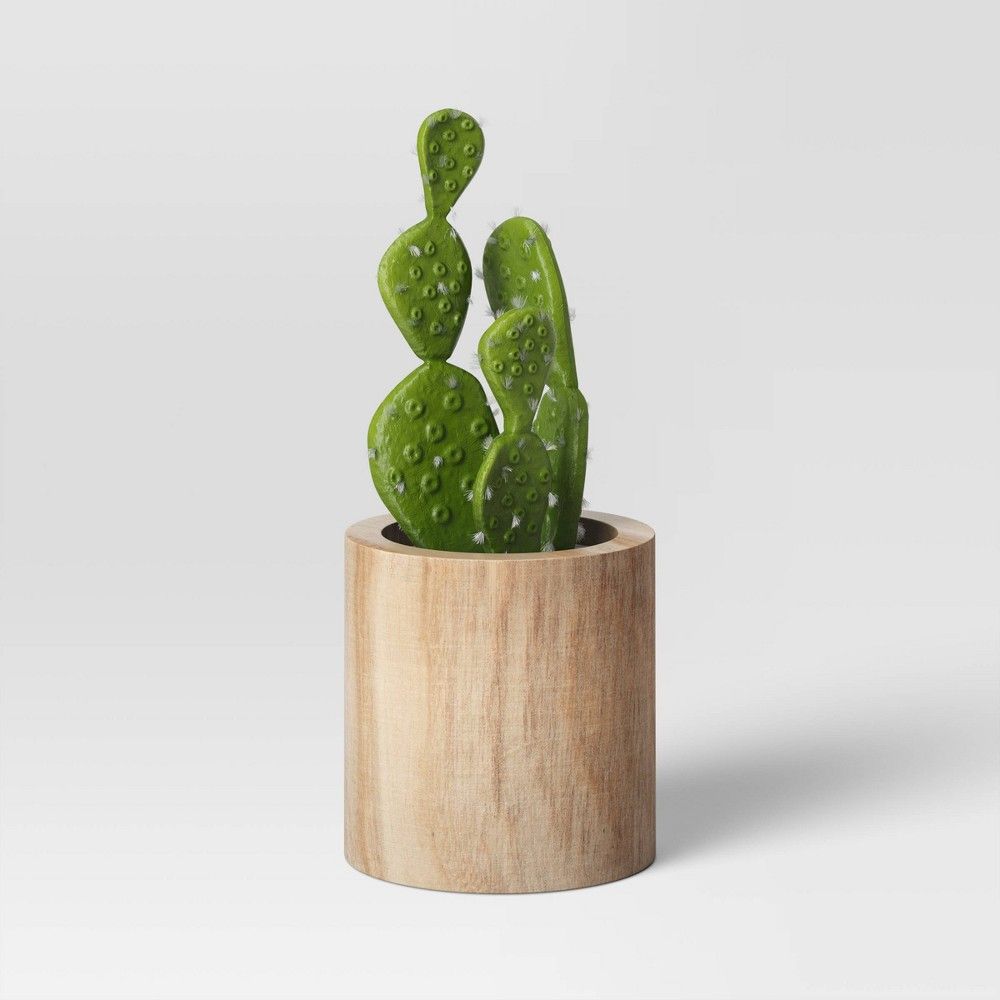 Small Cactus Wood Pot - Threshold | Target