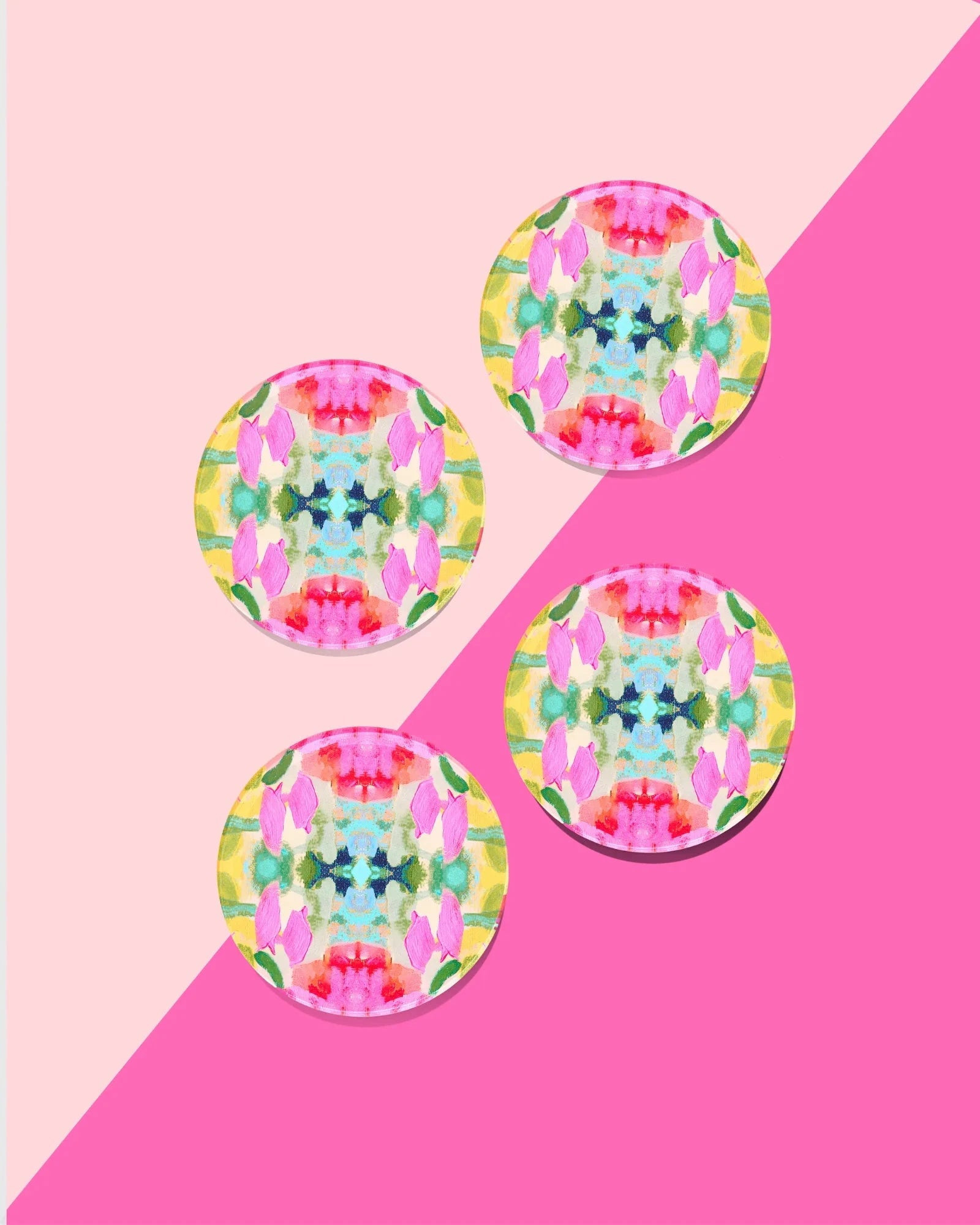 Pink Paradise - Boxed Set of 4 Coasters | The Horseshoe Crab