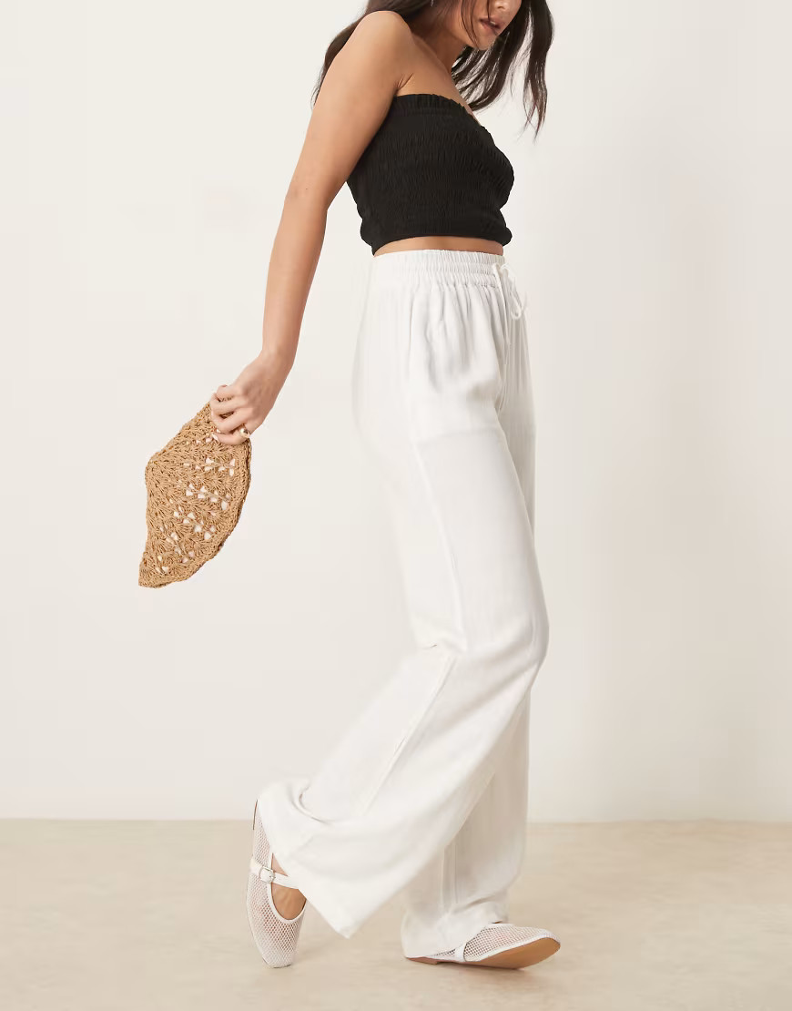 Selected Femme linen pants in white | ASOS (Global)