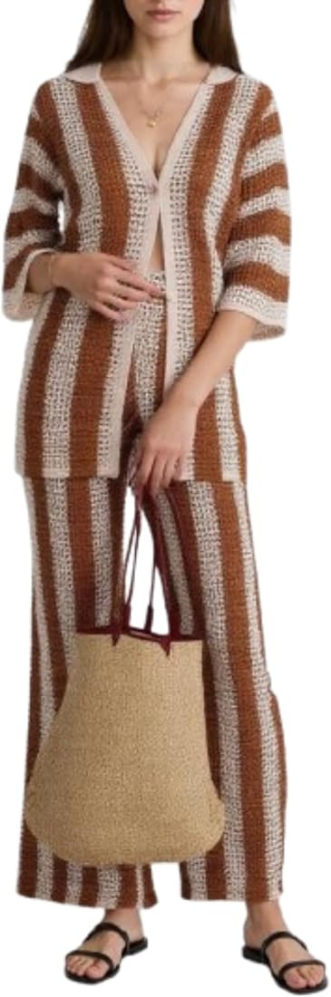 Ponitrack Aesthetic 2 Piece Sets for Women Crochet Sets Two Piece Women Crochet Sweater Vacation ... | Amazon (CA)