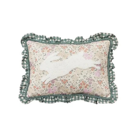 16" Running Bunny Floral Throw Pillow by Ashland - Spring Home Decor | Walmart (US)