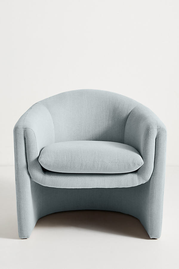 Linen Sculptural Chair By Anthropologie in Blue | Anthropologie (US)
