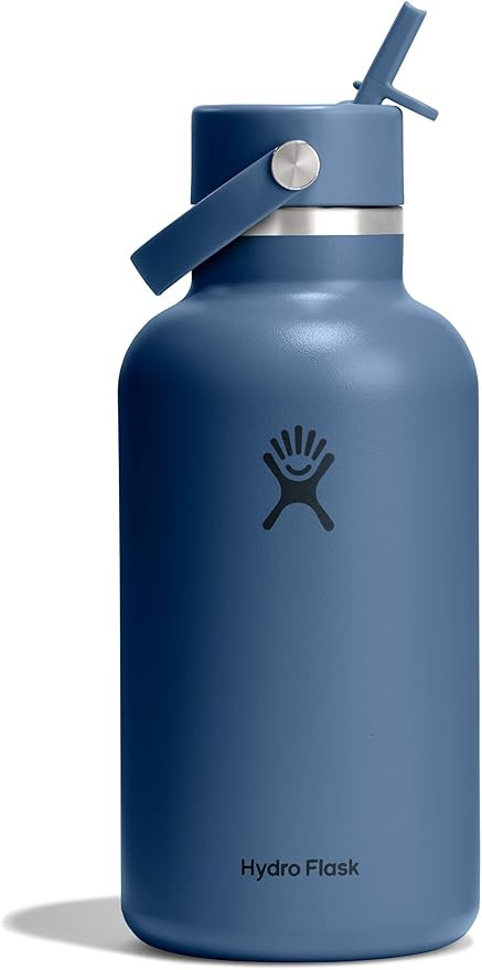 Hydro Flask Water Bottle - Insulated Stainless Steel - Wide Straw Lid, Non Spill, Leakproof in 64... | Amazon (US)