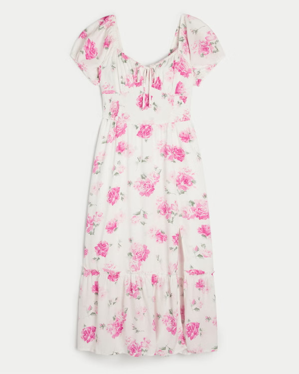 Hollister Sofia Side-Smocked Midi Dress | Hollister (US)