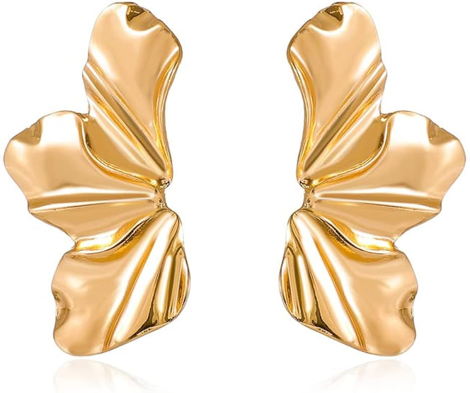 Gold Flower Earrings 14K Gold Plated Flower Dangle Drop Earrings, Sparkling Dainty Earrings for W... | Amazon (US)