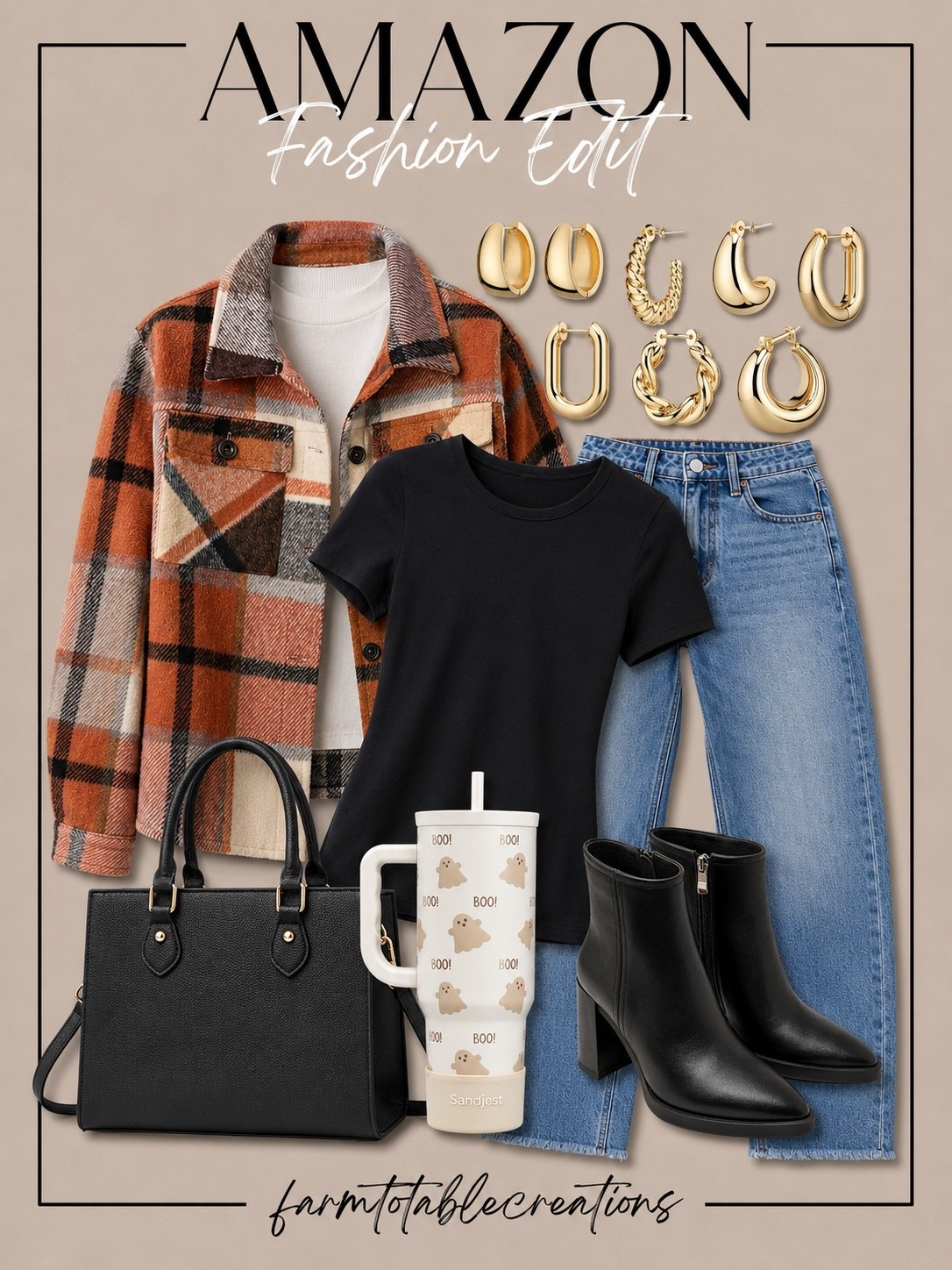 Amazon Fall Fashion Edit 🍂🖤

Build the perfect fall outfit with these cozy Amazon finds! This plaid shacket, classic black tee, flattering wide-leg jeans, sleek ankle booties, and everyday black tote create an effortless look you’ll reach for all season. Finish it off with chic gold hoops and the cutest ghost tumbler for a little spooky-season fun.

Follow @farmtotablecreations on Instagram for more affordable fashion finds, seasonal outfit inspiration, and the best Amazon deals you won’t want to miss.

#LTKFashion #LTKFinds #AmazonFashion #AmazonStyle #FallFashion #FallOutfit #AmazonFinds #CozyStyle #NeutralFashion #EverydayStyle #AutumnOutfit #CapsuleWardrobe #AffordableFashion #OOTD #FarmToTableCreations

#LTKSaleAlert #LTKOver40 #LTKSeasonal