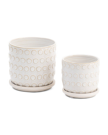 Set Of 2 Bubble Planters With Saucer | TJ Maxx