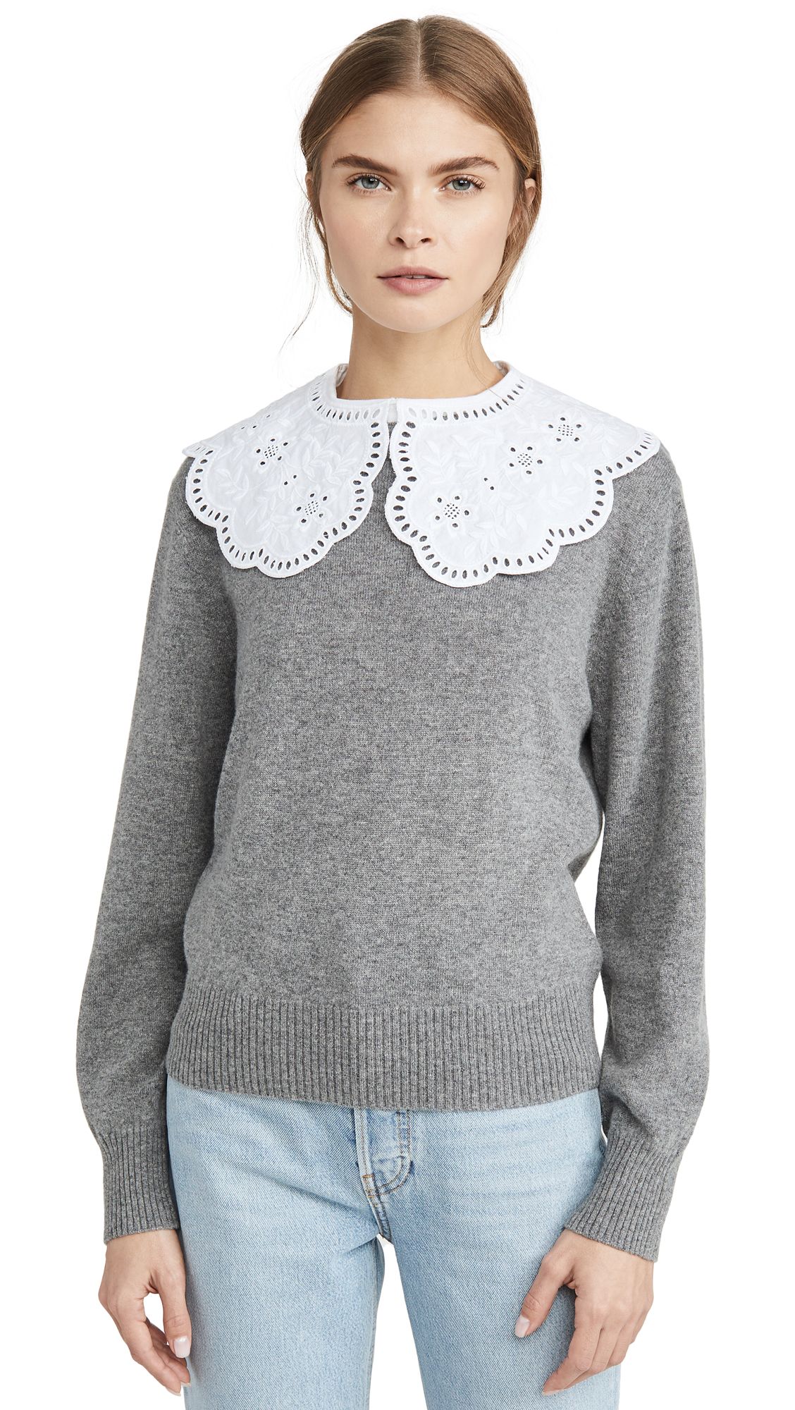 Sea Zippy Lace Collar Sweater | Shopbop