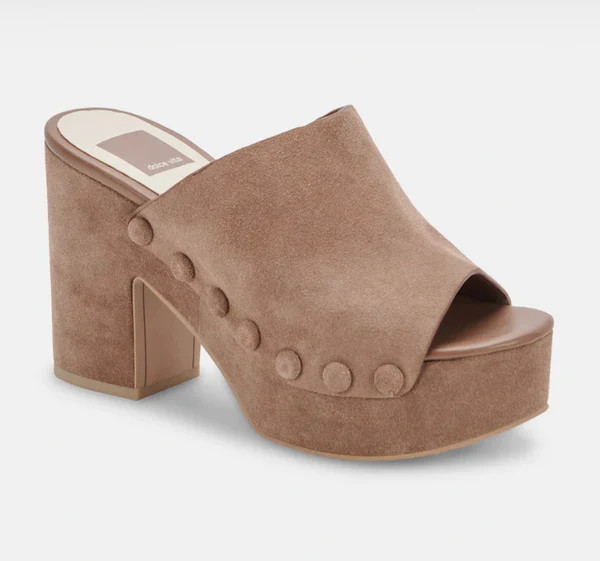 Dolce Vita Emol Heels Mushroom Suede | CoatTails LLC