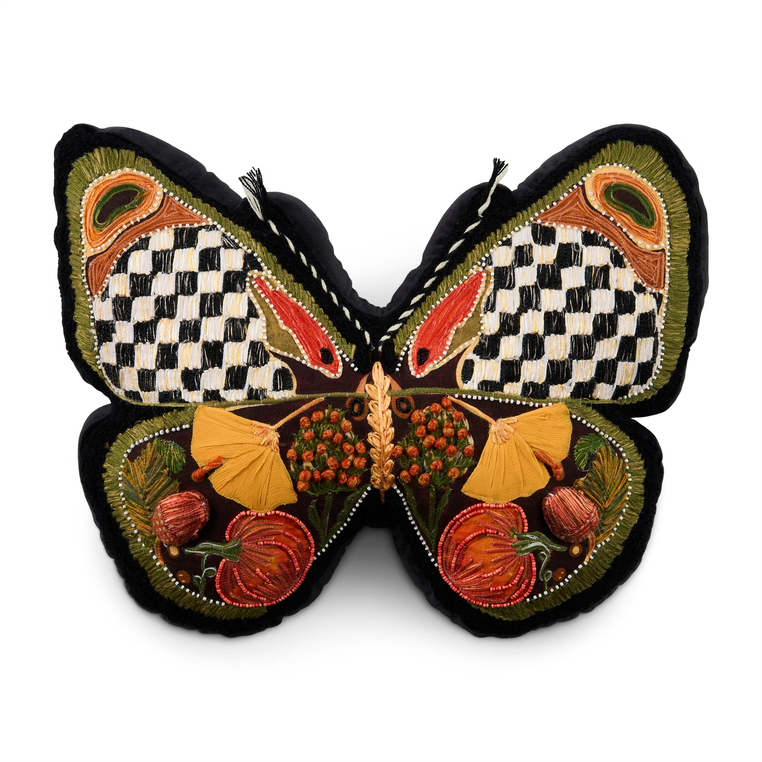MacKenzie-Childs Harvest Moth Shaped Pillow | MacKenzie-Childs