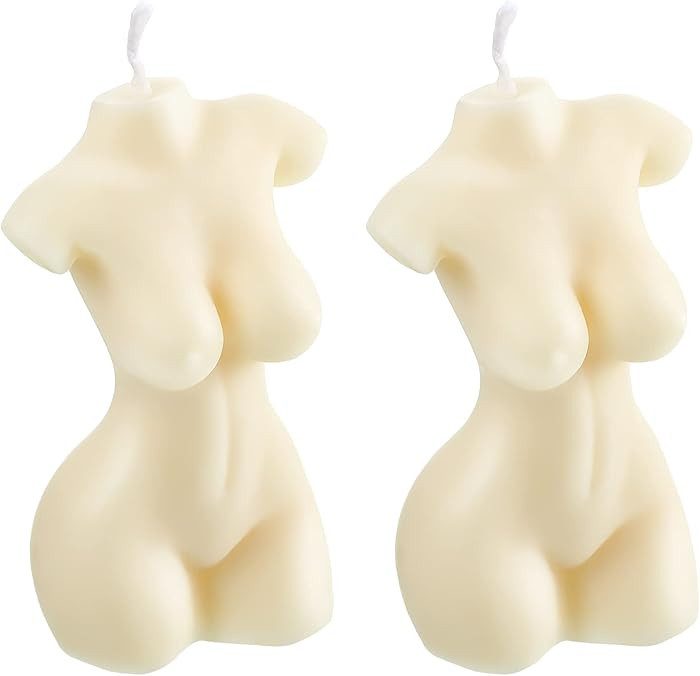 2 Pieces Female Body Shaped Soy Candle Woman Bust Candle Home Decoration for Christmas Bedroom Ba... | Amazon (US)