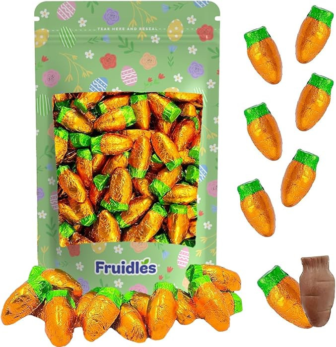 Fruidles Easter Chocolate Carrots Bunny Rabbit Treats Milk Chocolate, Individually Wrapped in Ora... | Amazon (US)