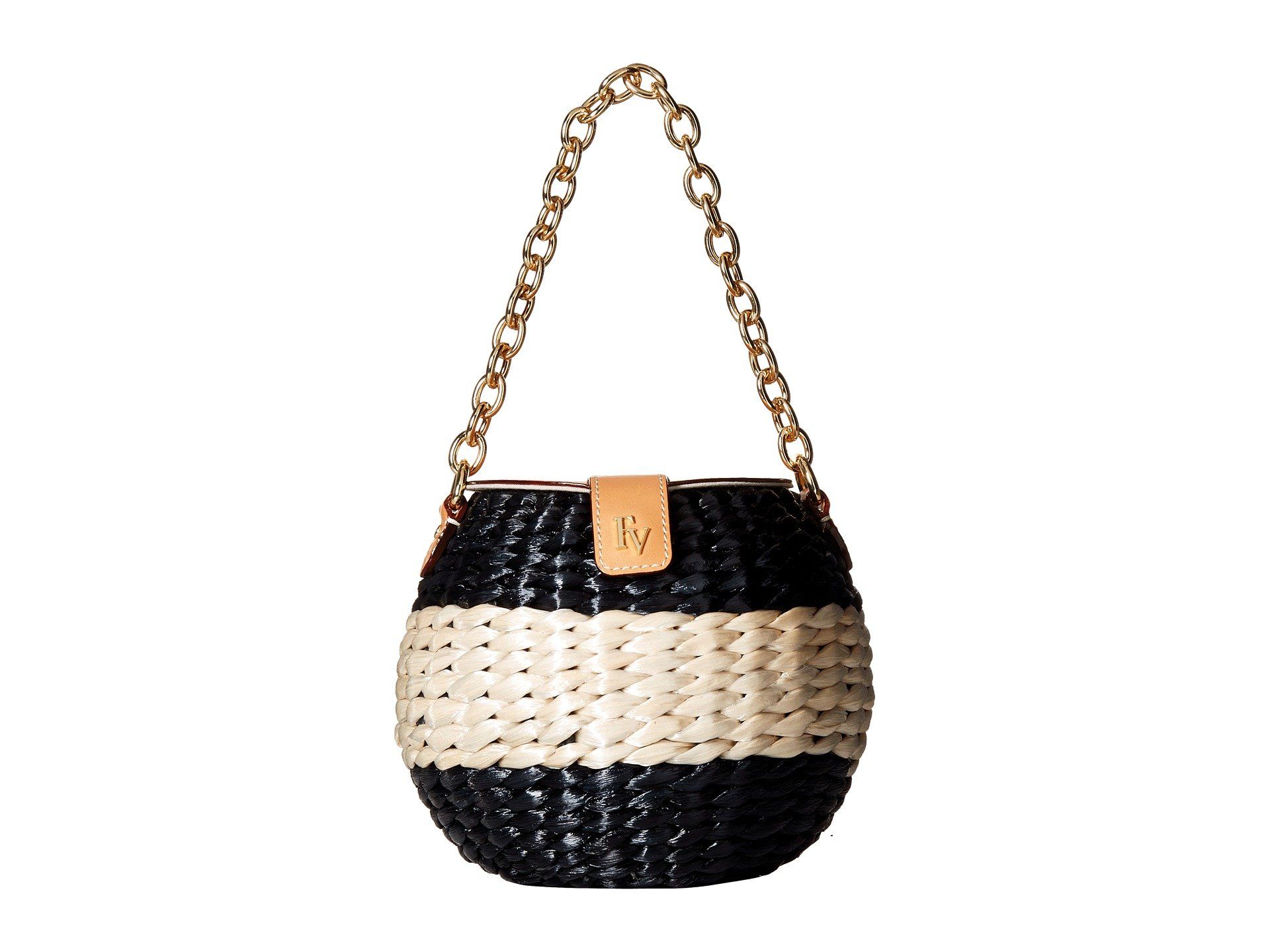 Frances Valentine Honeypot Color Block Straw Bucket Bag | Zappos
