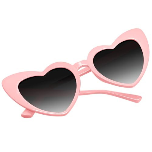 Joopin Pink Heart Sunglasses Ladies Heart Shaped Sun Glasses UV Protection Shades for Women Oversized Lovely Glasses | Amazon (US)