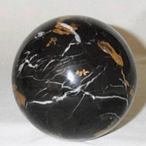 KhanImports Decorative Black and Brown Marble Stone Sphere Ball Decor - Large, 4 Inch | Amazon (US)