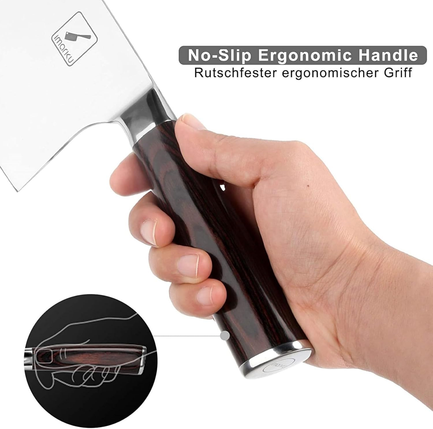 imarku Cleaver Knife 7 Inch Meat Cleaver - SUS440A Japan High Carbon Stainless Steel Butcher Knif... | Amazon (US)