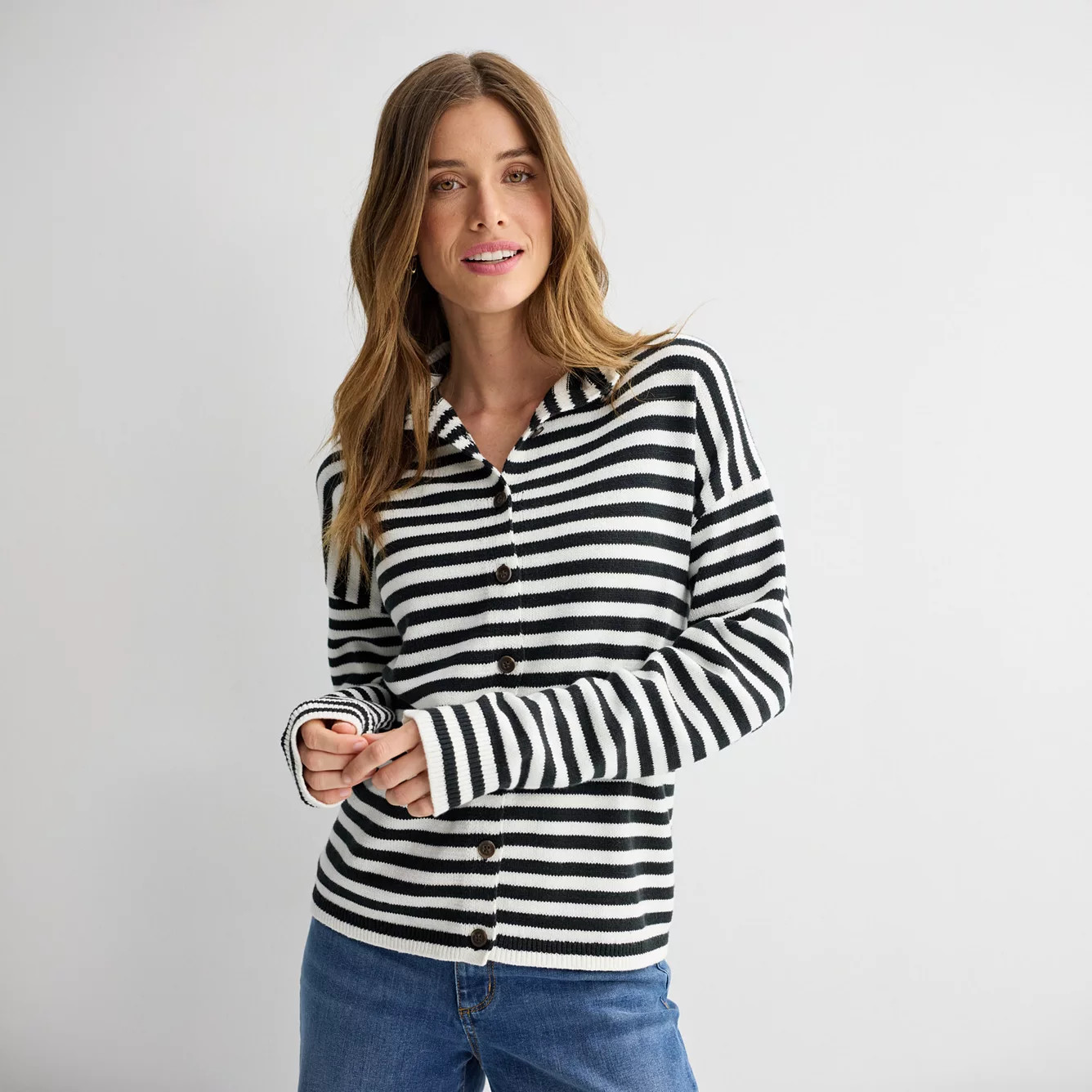 Women's Sonoma Goods For Life® Funnel Neck Sweater Cardigan | Kohl's