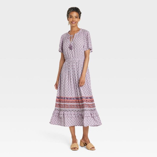 Women's Flutter Short Sleeve Smocked Dress - Knox Rose™ | Target