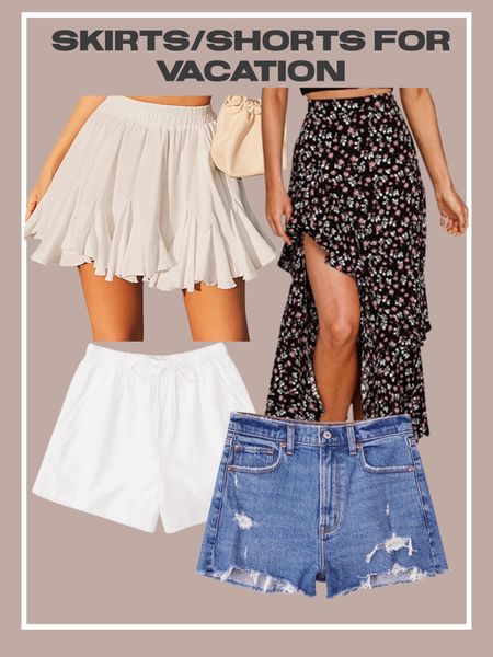Denim shorts skirt amazons skirt bottoms vacation looks 

#LTKsalealert #LTKunder100