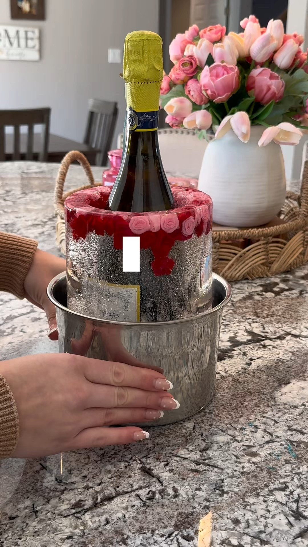 One of my favorite things to switch up for the seasons is this ice bucket mold! You can literally put anything in it - I’ve done fake spiders for Halloween, cranberries and rosemary for Christmas and curly ribbons for birthdays ✨ 

Valentine’s Day ice bucket, Floral ice bucket mold, Wine bottle ice mold, Prosecco ice bucket mold, Romantic wine ice bucket, Heart ice mold wine bottle, Valentine’s Day entertaining decor, Floral ice mold for wine, Pretty ice bucket for champagne, Valentine’s Day bar cart decor #GalentinesDay #ValentinesDayIdeas #HomeEntertaining #ValentinesDayDecor #ValentinesEntertaining

#LTKHome #LTKSeasonal #LTKfoodie