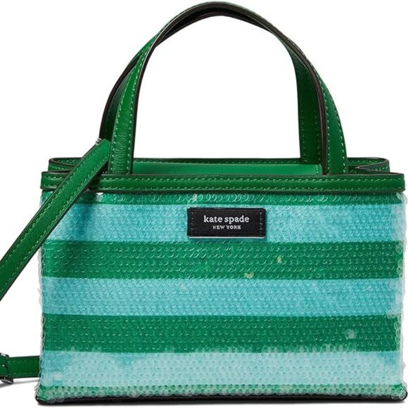 Kate Spade New York Sam Icon Seaside Stripe Sequin Fabric Mini Tote Fresh NWT | Poshmark