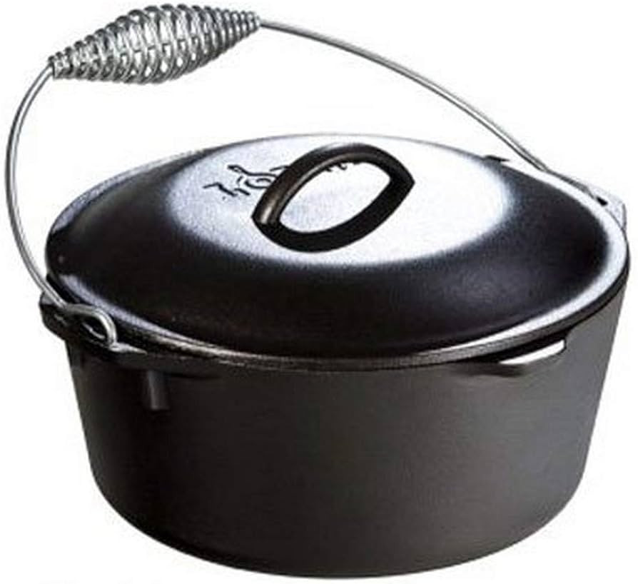 Lodge 5 Quart Pre-Seasoned Cast Iron Dutch Oven with Lid - Wire Bail Handle for Easy Transfer fro... | Amazon (US)