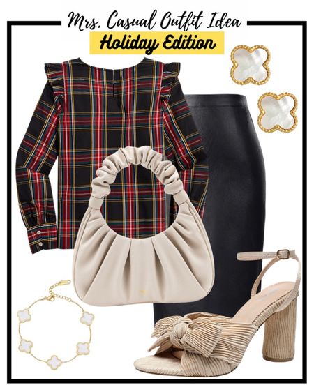 Holiday faux leather skirt outfit idea 

#LTKunder100 #LTKunder50 #LTKHoliday