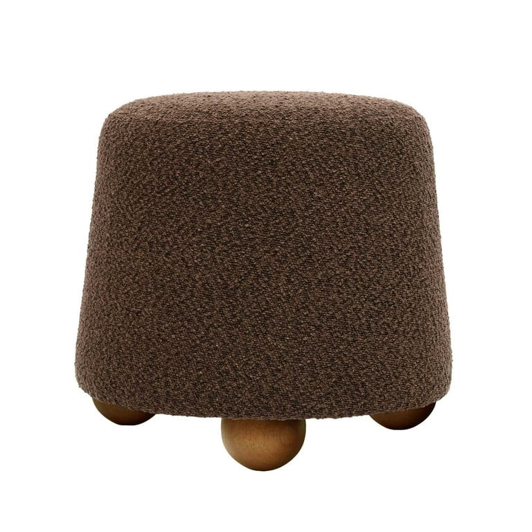 Jaine Chocolate Brown Boucle Stool | Walmart (US)