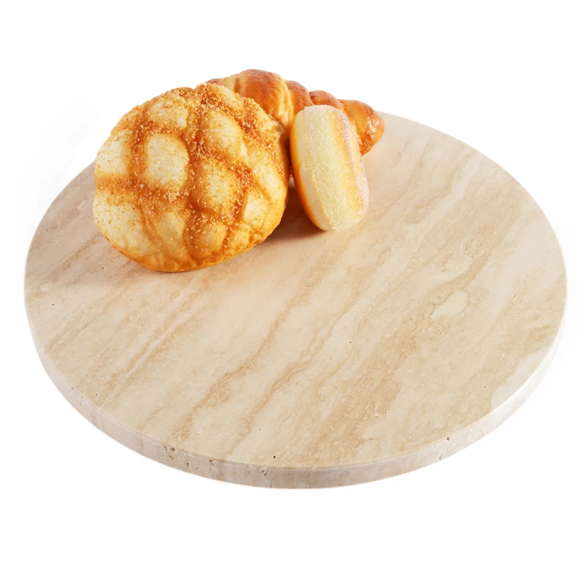 Guein Round Natural Marble Lazy Susan Tray,Light BeigeTravertine | Wayfair North America